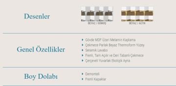 Orka Banyo Silver Collection Cunda 100 cm Banyo Dolabı