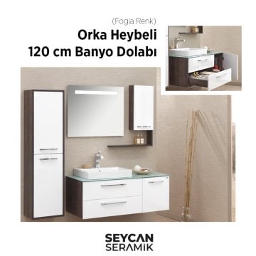 Orka Banyo Silver Collection Heybeli 120 cm Banyo Dolabı