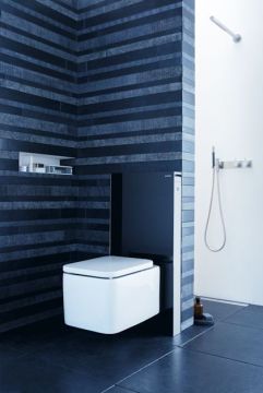 Geberit Monolith Rezervuar Asma Klozet İçin 114 cm Monolith Rezervuar 114 cm Siyah Cam