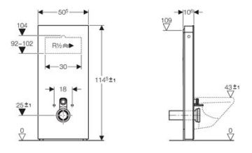 Geberit Monolith Rezervuar Asma Klozet İçin 114 cm Monolith Rezervuar 114 cm Siyah Cam