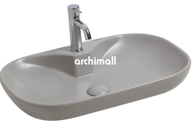 Alya 65 BD Tezgahüstü Lavabo (Batarya Delikli) 65x41cm Mat Gri