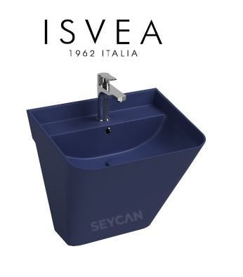 İsvea Sott Aqua Asma Monoblok Lavabo 50 cm İsvea Mavisi
