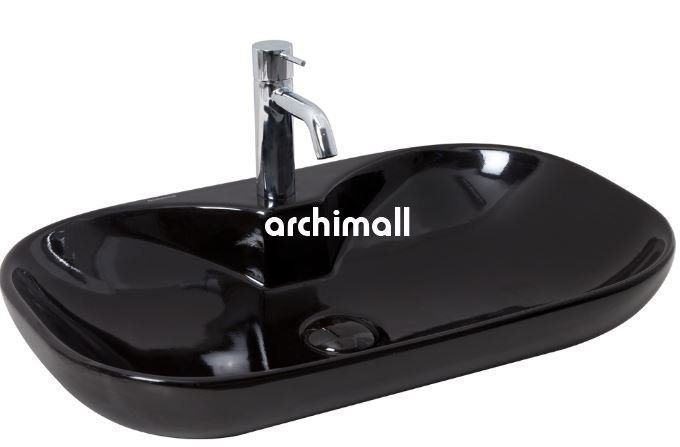 Alya 65 BD Tezgahüstü Lavabo (Batarya Delikli) 65x41cm Siyah