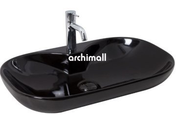 Alya 65 BD Tezgahüstü Lavabo (Batarya Delikli) 65x41cm Siyah