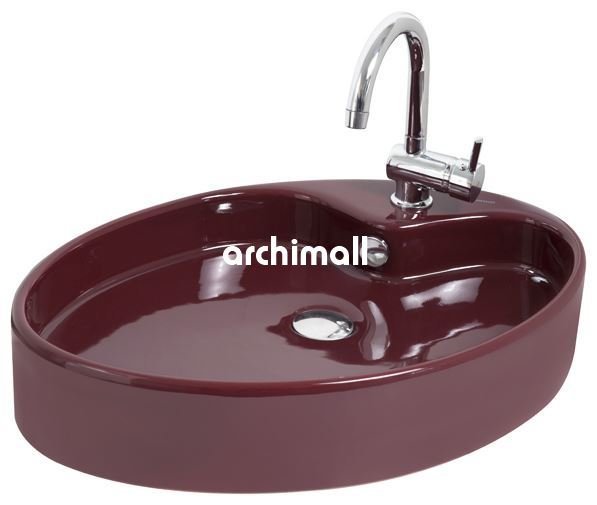 Betria Tezgahüstü Lavabo 65x45cm Bordo