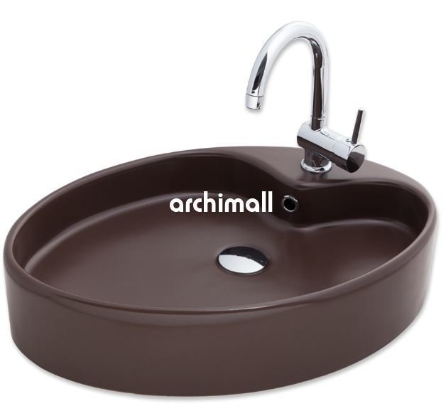 Betria Tezgahüstü Lavabo 65x45cm Mat Moka