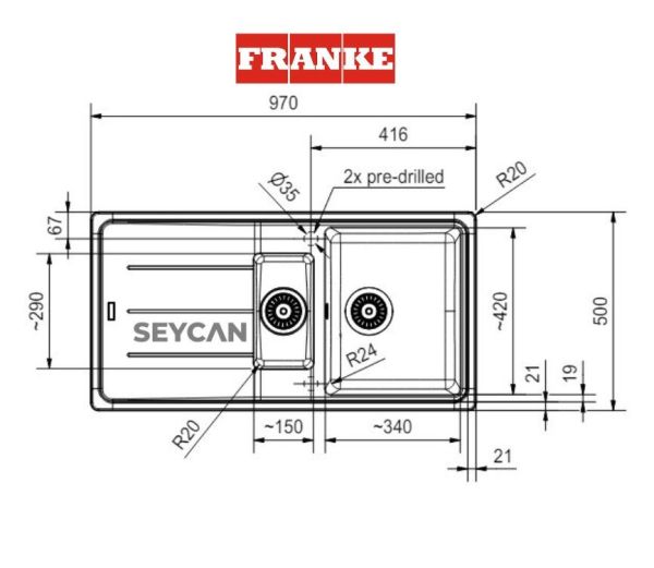 Franke Basis BFG 651 1.5 Gözlü Granit Evye Bianco