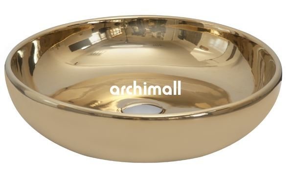 Nunki 45cm Tezgah Üstü Lavabo Altın