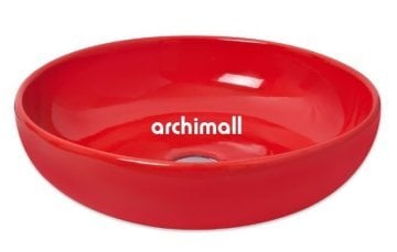 Nunki 45cm Tezgah Üstü Lavabo Kırmızı