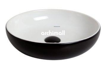 Nunki 45cm Tezgah Üstü Lavabo Mat Siyah Beyaz