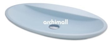 Sarin 72x41cm Tezgahüstü Lavabo Mat Buz Mavi