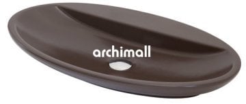 Sarin 72x41cm Tezgahüstü Lavabo Mat Moka