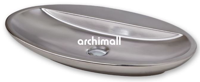 Sarin 72x41cm Tezgahüstü Lavabo Mat Platin