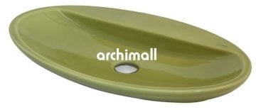 Sarin 72x41cm Tezgahüstü Lavabo Yosun Yeşili