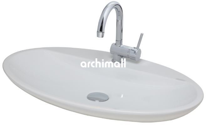 Sarin Batarya Delikli 72x41cm Tezgahüstü Lavabo Beyaz