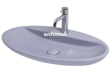 Sarin Batarya Delikli 72x41cm Tezgahüstü Lavabo Mat Leylak