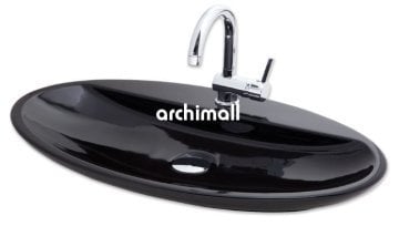 Sarin Batarya Delikli 72x41cm Tezgahüstü Lavabo Siyah