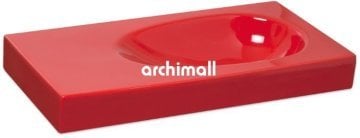 Bunda 91x45cm Etajerli Lavabo Kırmızı