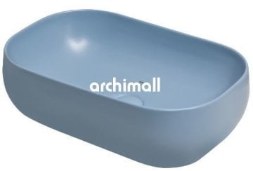 Niv 58x37cm Tezgahüstü Lavabo Mat Arktik Mavi