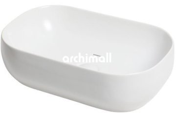 Niv 58x37cm Tezgahüstü Lavabo Mat Beyaz