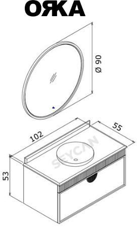 Orka Molino 100 cm Asma Banyo Dolabı