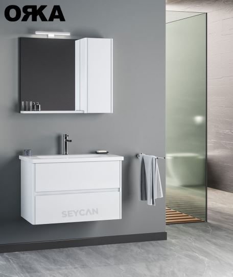 Orka Düden 80 cm Çekmeceli Asma Banyo Dolabı