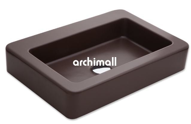 Skat 59x40cm Tezgahüstü Lavabo Mat Moka