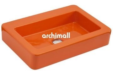 Skat 59x40cm Tezgahüstü Lavabo Turuncu