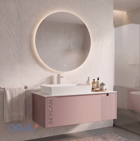 Orka Biella Led Aynalı 100 cm Banyo Dolabı
