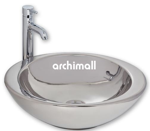 Adara 53x45.5cm Tezgahüstü Lavabo Platin