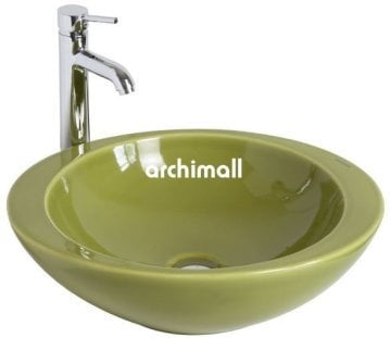 Adara 53x45.5cm Tezgaüstü Lavabo Yosun Yeşili