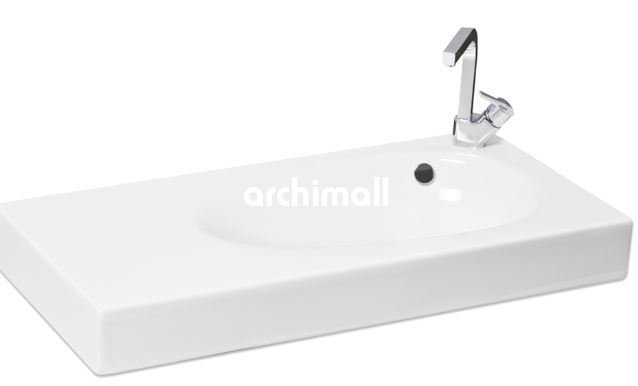 Bunda Batarya Delikli 91x45cm Etajerli Lavabo Mat Beyaz