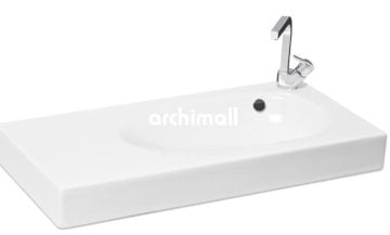 Bunda Batarya Delikli 91x45cm Etajerli Lavabo Mat Beyaz