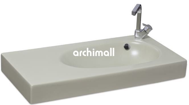 Bunda Batarya Delikli 91x45cm Etajerli Lavabo Mat Çağla Yeşili