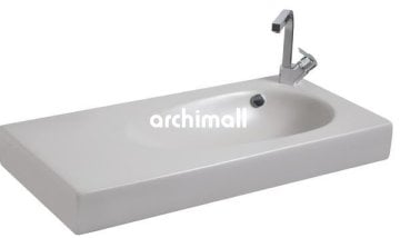 Bunda Batarya Delikli 91x45cm Etajerli Lavabo Mat Gri