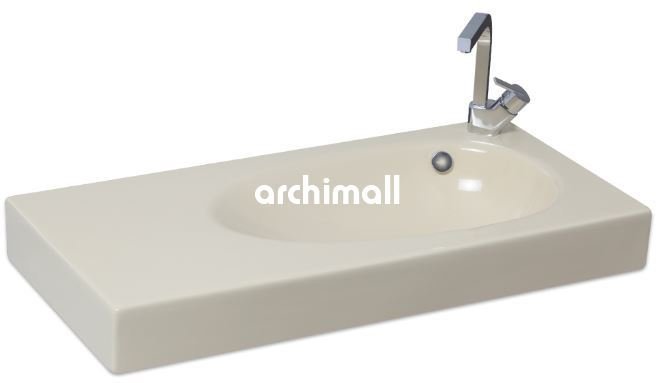 Bunda Batarya Delikli 91x45cm Etajerli Lavabo Vanilya