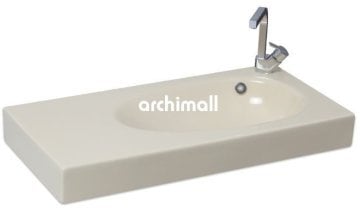 Bunda Batarya Delikli 91x45cm Etajerli Lavabo Vanilya