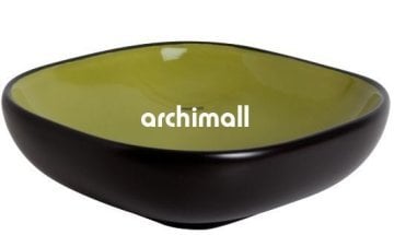 Alya 41x41cm Tezgahüstü Lavabo Mat Siyah Yosun Yeşili